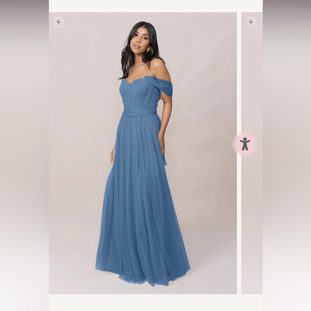 Revelry Rosalie Tulle Convertible Dress - Dusty Blue
